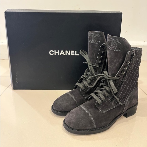CHANEL Black Combat & Moto Boots - Picture 2 of 11